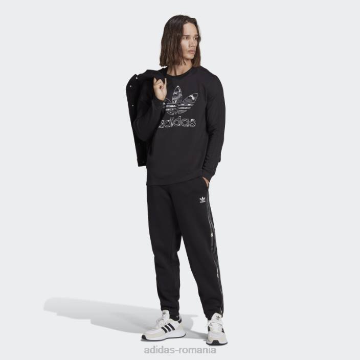 Adidas pantaloni de jogging camo cu grafică neagră bărbați negru 2JBN13288