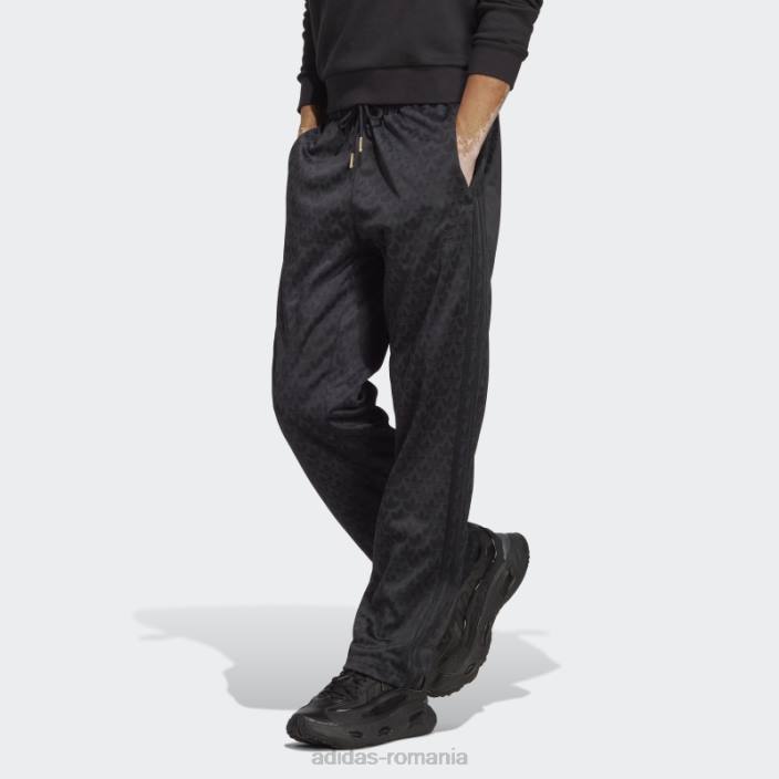 Adidas pantaloni de jogging cu monogramă cu grafică neagră bărbați negru 2JBN13211