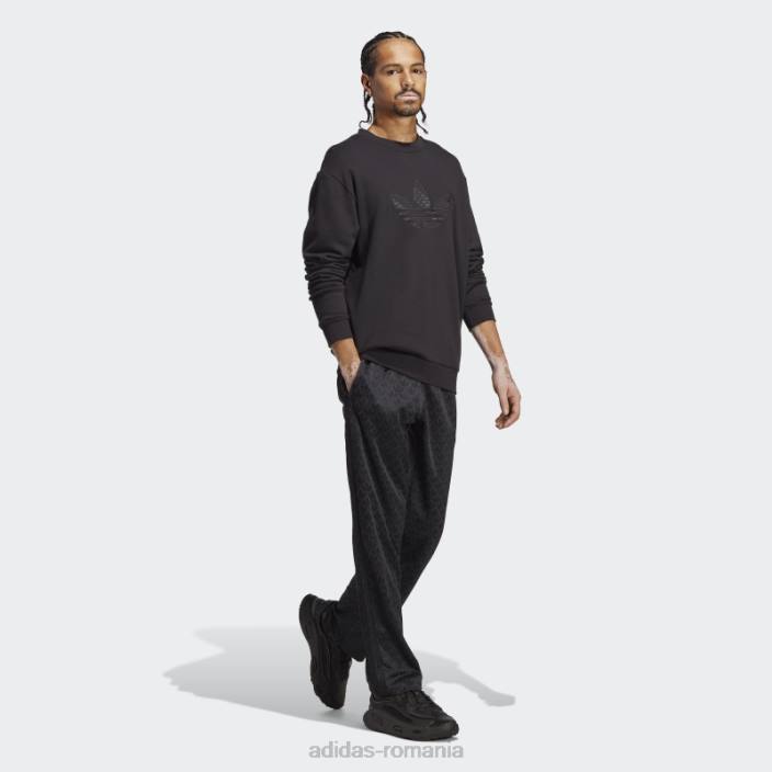 Adidas pantaloni de jogging cu monogramă cu grafică neagră bărbați negru 2JBN13211