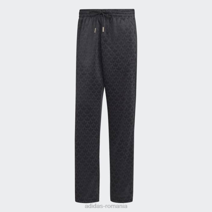 Adidas pantaloni de jogging cu monogramă cu grafică neagră bărbați negru 2JBN13211