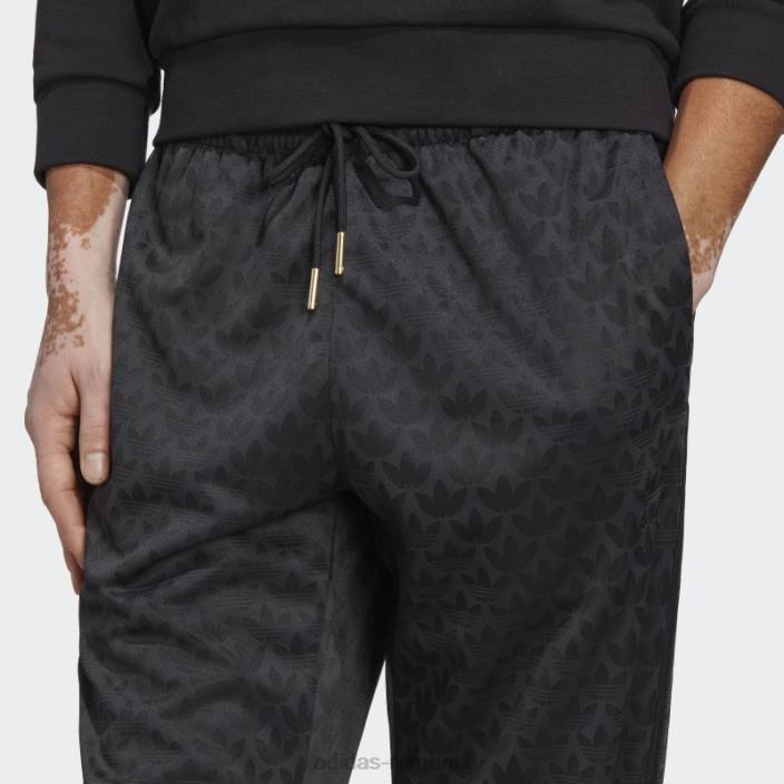 Adidas pantaloni de jogging cu monogramă cu grafică neagră bărbați negru 2JBN13211