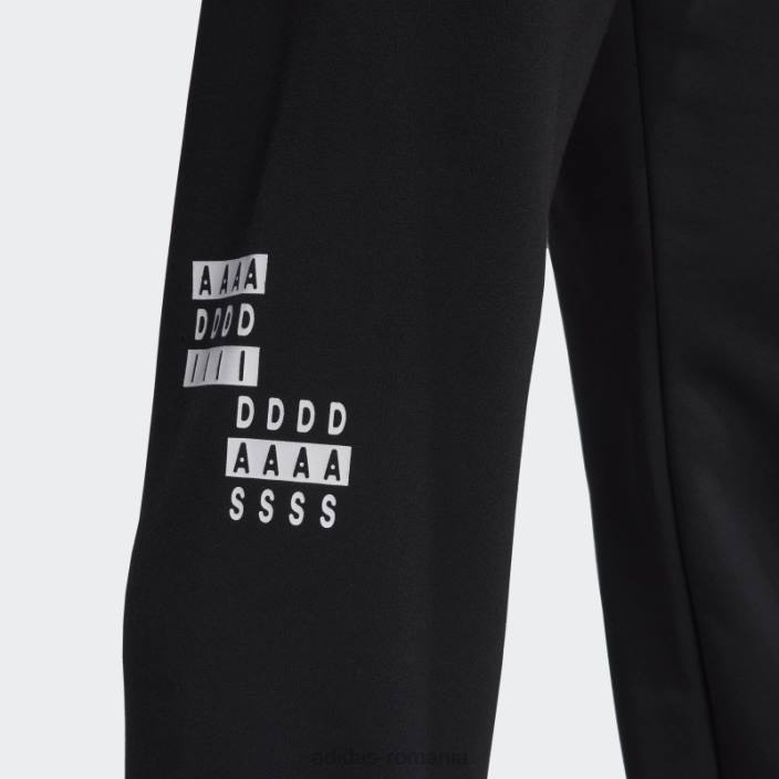 Adidas pantaloni de jogging cu transpirație grafică originali, negri bărbați negru 2JBN15121