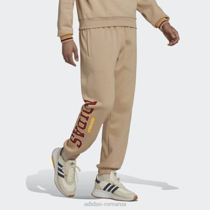Adidas pantaloni de jogging din varsity bej adidas bărbați bej 2JBN14682