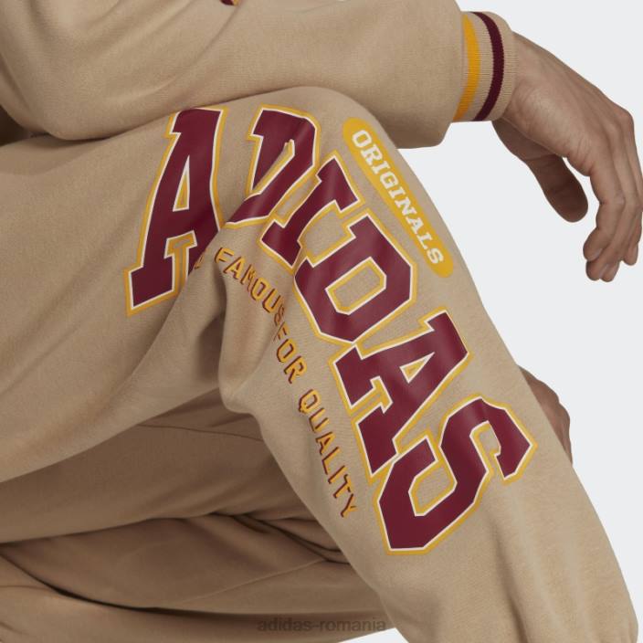 Adidas pantaloni de jogging din varsity bej adidas bărbați bej 2JBN14682