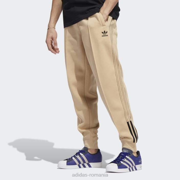 Adidas pantaloni de jogging fleece sst bej adidas bărbați bej/negru 2JBN15270