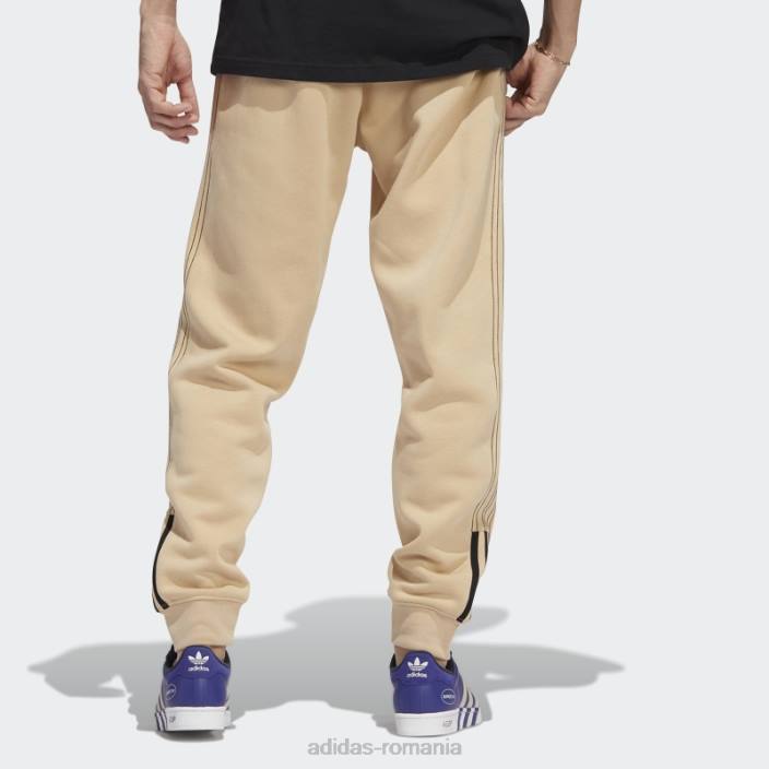 Adidas pantaloni de jogging fleece sst bej adidas bărbați bej/negru 2JBN15270