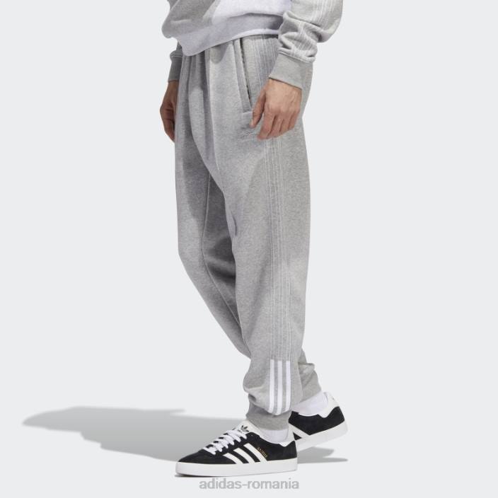 Adidas pantaloni de jogging fleece sst gri mediu bărbați gri mediu/alb 2JBN15235