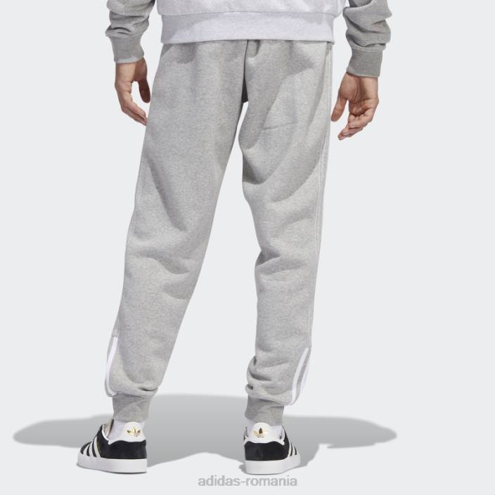 Adidas pantaloni de jogging fleece sst gri mediu bărbați gri mediu/alb 2JBN15235
