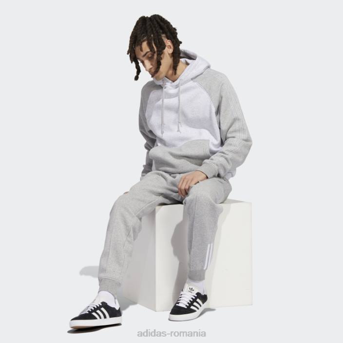 Adidas pantaloni de jogging fleece sst gri mediu bărbați gri mediu/alb 2JBN15235