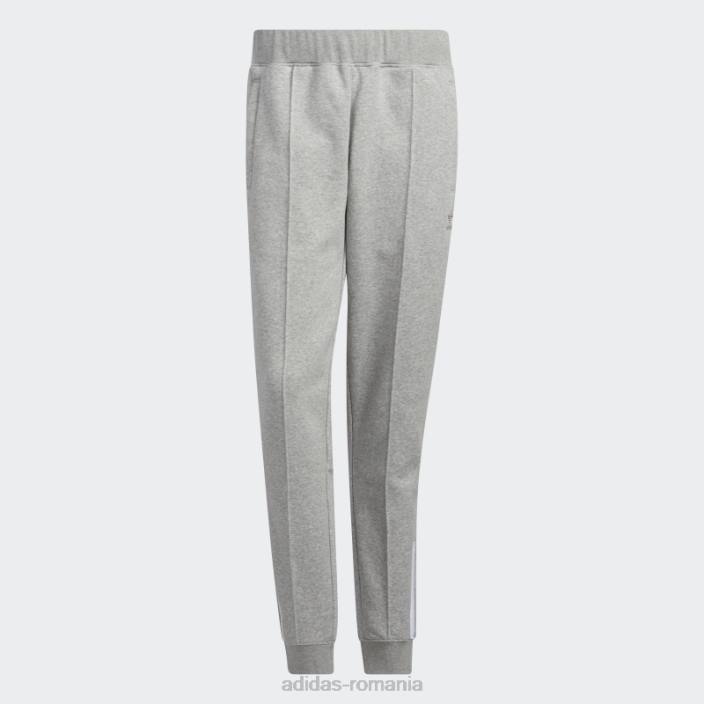 Adidas pantaloni de jogging fleece sst gri mediu bărbați gri mediu/alb 2JBN15235