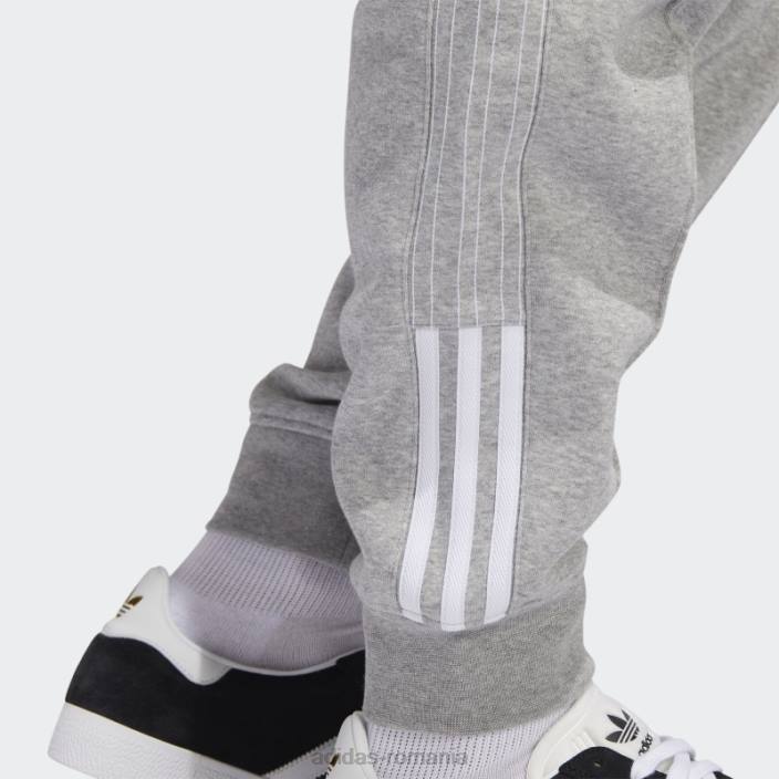 Adidas pantaloni de jogging fleece sst gri mediu bărbați gri mediu/alb 2JBN15235