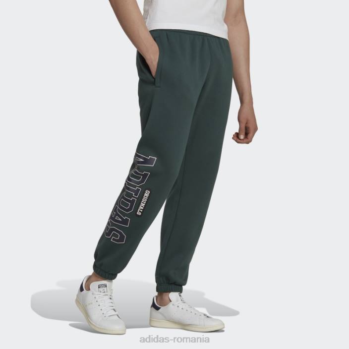 Adidas pantaloni de jogging varsity, verde mineral, adidas bărbați verde mineral 2JBN14658