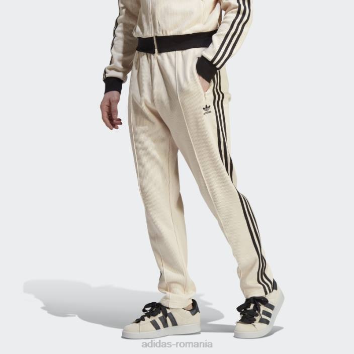 Adidas pantaloni de sport adicolor classics waffle beckenbauer albi bărbați alb negru 2JBN6080