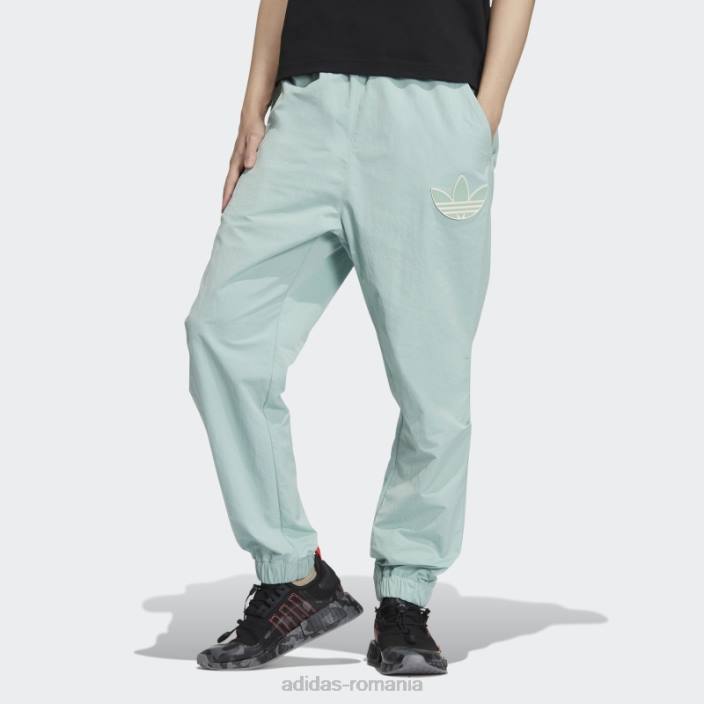 Adidas pantaloni de sport adicolor verde nebulos bărbați verde/alb cețos 2JBN1237