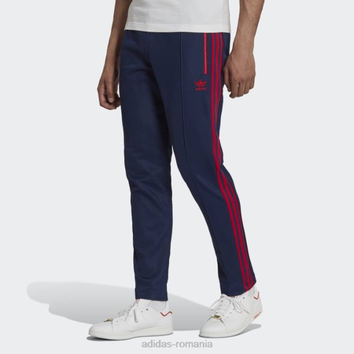Adidas pantaloni de sport alb Beckenbauer fashion bărbați bleumarin/stacojiu/alb 2JBN1483