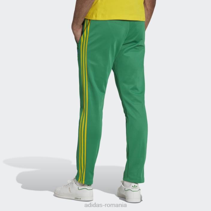 Adidas pantaloni de sport beckenbauer verzi adidas bărbați verde/galben/albastru îndrăzneț 2JBN1320