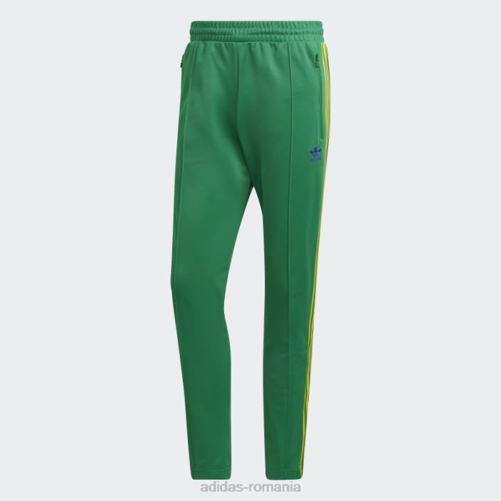 Adidas pantaloni de sport beckenbauer verzi adidas bărbați verde/galben/albastru îndrăzneț 2JBN1320