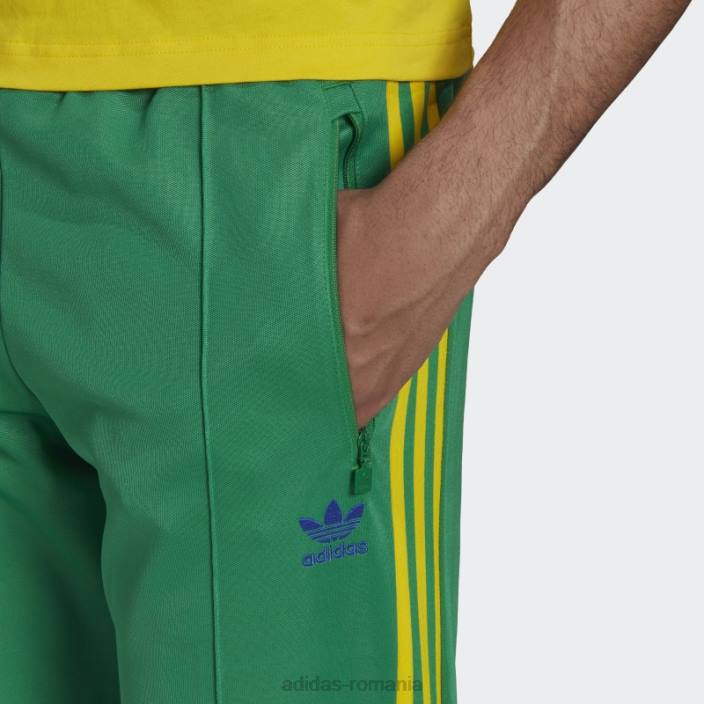 Adidas pantaloni de sport beckenbauer verzi adidas bărbați verde/galben/albastru îndrăzneț 2JBN1320