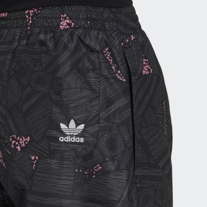 Adidas pantaloni de sport cu imprimeu trefoil rekive negru fierbinte bărbați negru/gri/roz 2JBN7348