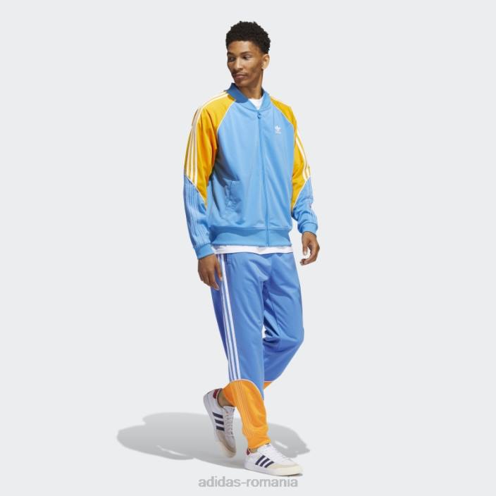 Adidas pantaloni de sport din tricot auriu sst bărbați auriu/albastru 2JBN7366