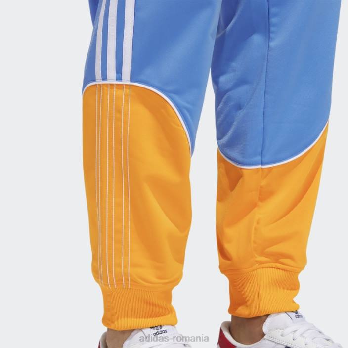 Adidas pantaloni de sport din tricot auriu sst bărbați auriu/albastru 2JBN7366