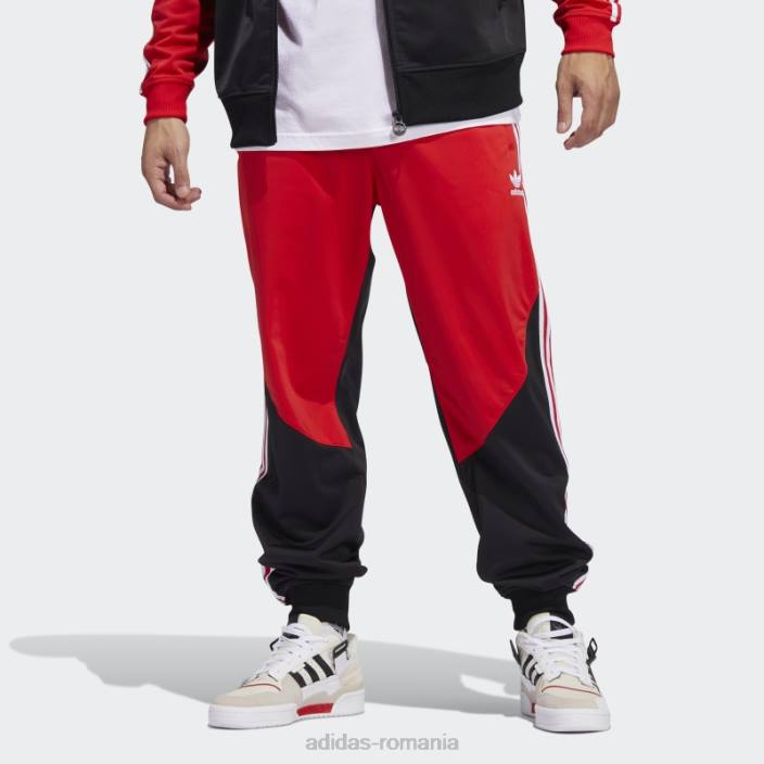 Adidas pantaloni de sport roșii sst blocați bărbați roșu/negru 2JBN7067