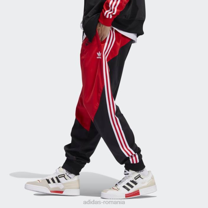 Adidas pantaloni de sport roșii sst blocați bărbați roșu/negru 2JBN7067