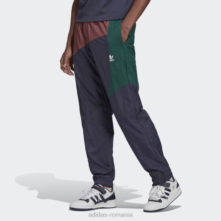 Adidas pantaloni de trening adicolor colorblock bleumarin bărbați bleumarin/visiniu/verde 2JBN15095