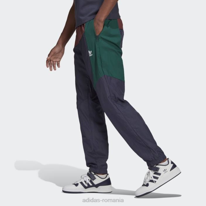 Adidas pantaloni de trening adicolor colorblock bleumarin bărbați bleumarin/visiniu/verde 2JBN15095