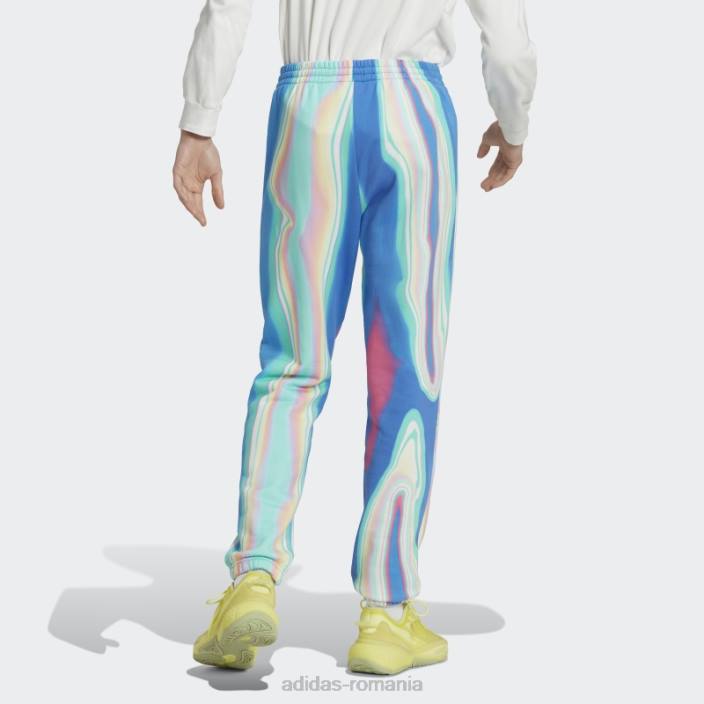 Adidas pantaloni de trening hyperreal cu imprimeu integral blue rush adidas bărbați papură albastră/negru 2JBN7338