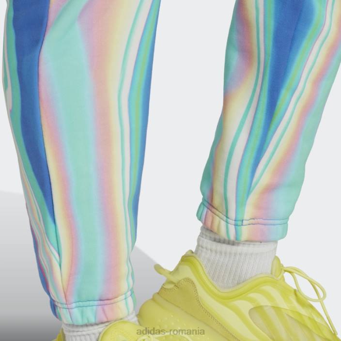 Adidas pantaloni de trening hyperreal cu imprimeu integral blue rush adidas bărbați papură albastră/negru 2JBN7338