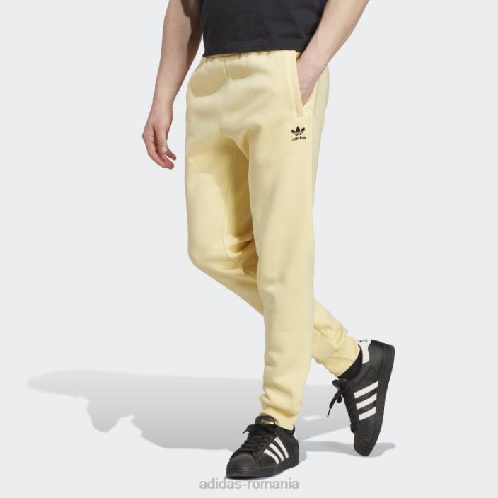 Adidas pantaloni esentiali trefoil galbeni bărbați galben 2JBN5584