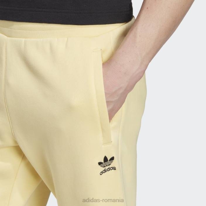 Adidas pantaloni esentiali trefoil galbeni bărbați galben 2JBN5584