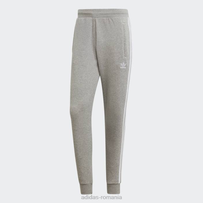 Adidas pantaloni gri mediu cu 3 dungi bărbați gri mediu 2JBN6803