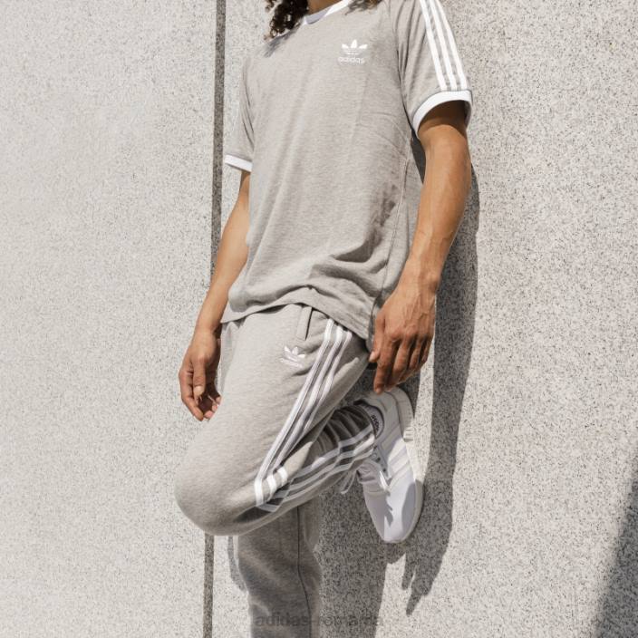 Adidas pantaloni gri mediu cu 3 dungi bărbați gri mediu 2JBN6803