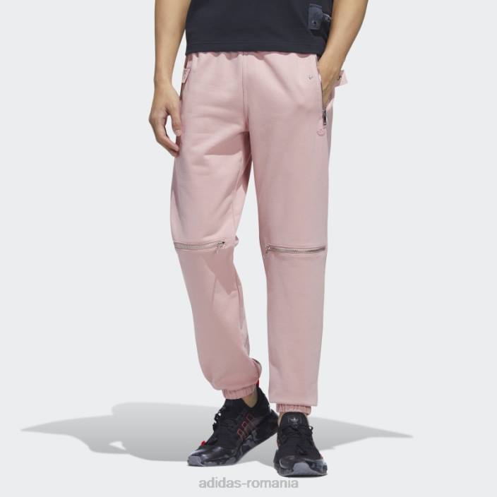 Adidas pantaloni mov din tricot cu fermoar bărbați mov 2JBN1541