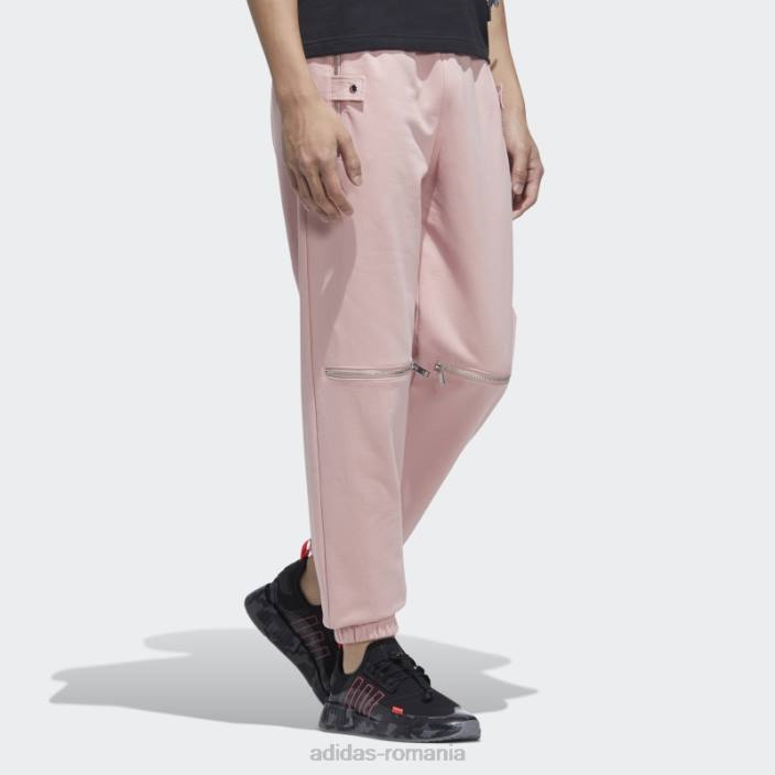 Adidas pantaloni mov din tricot cu fermoar bărbați mov 2JBN1541