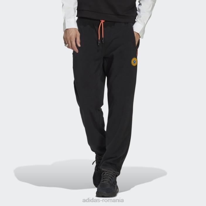 Adidas pantaloni negri din fleece polar wander hour adidas bărbați negru 2JBN7065