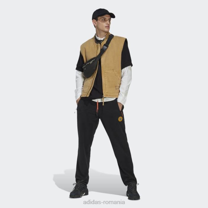 Adidas pantaloni negri din fleece polar wander hour adidas bărbați negru 2JBN7065