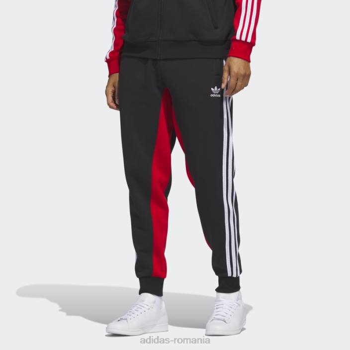 Adidas pantaloni negri sst fleece adidas bărbați negru/rosu 2JBN5457