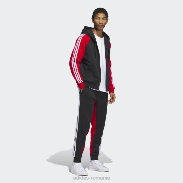 Adidas pantaloni negri sst fleece adidas bărbați negru/rosu 2JBN5457