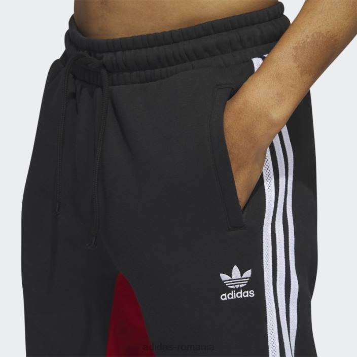 Adidas pantaloni negri sst fleece adidas bărbați negru/rosu 2JBN5457
