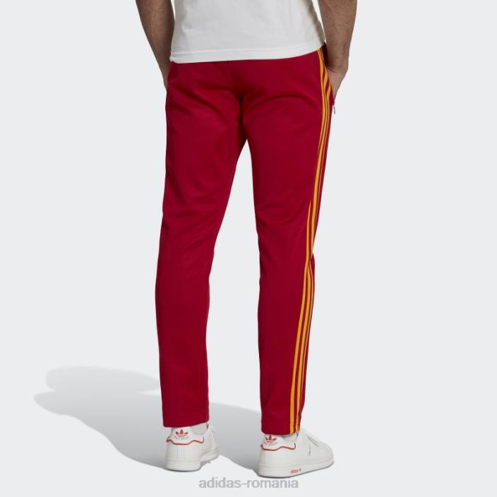 Adidas pantaloni roșii de sport Beckenbauer bărbați roșu/auriu de facultate 2JBN1480