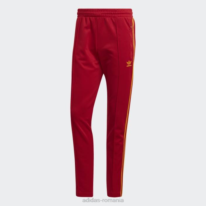 Adidas pantaloni roșii de sport Beckenbauer bărbați roșu/auriu de facultate 2JBN1480