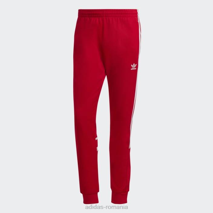 Adidas pantaloni scarlet adicolor classics cutline bărbați stacojiu 2JBN5398