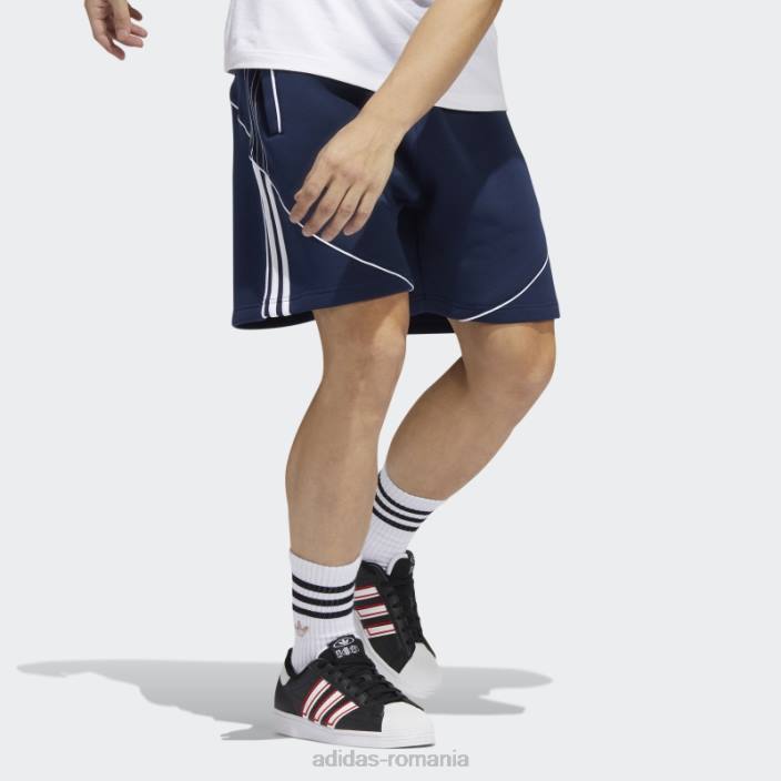 Adidas pantaloni scurți blumarin sst fleece adidas bărbați bleumarin/alb 2JBN14625