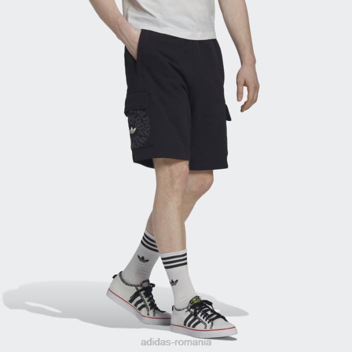 Adidas pantaloni scurți cargo ozworld negru bărbați negru 2JBN1604