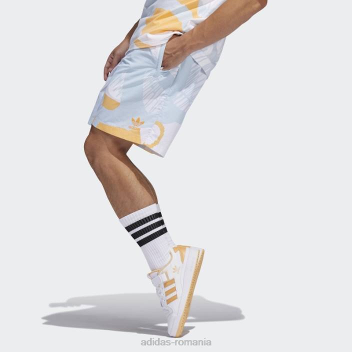 Adidas pantaloni scurți cu imprimeu integral adiplay sky tint adidas bărbați nuanță de cer/portocaliu acid 2JBN6576