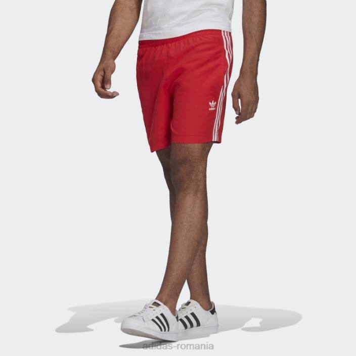 Adidas pantaloni scurți de baie adicolor classics cu 3 dungi roșii bărbați roșu 2JBN14659