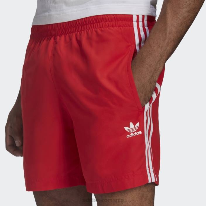 Adidas pantaloni scurți de baie adicolor classics cu 3 dungi roșii bărbați roșu 2JBN14659